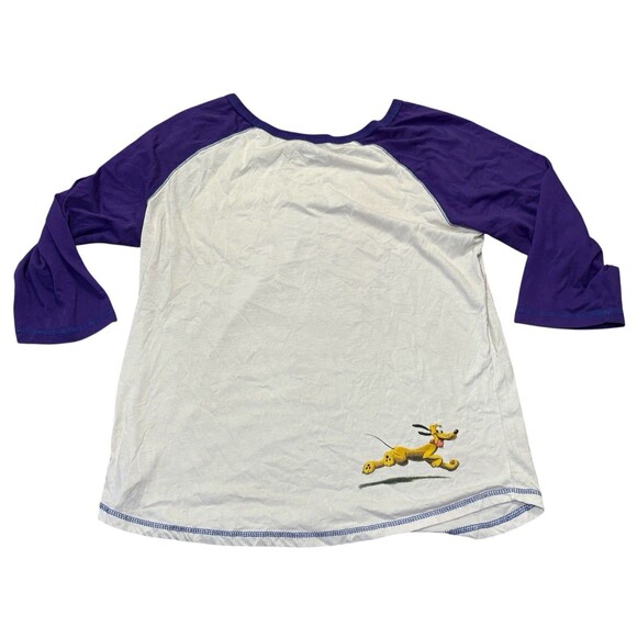 Disney Parks Disneyland Resort Purple Baseball Tee Size XXL Mickey Minnie Pluto - Picture 4 of 5